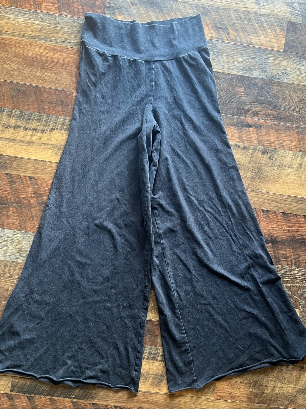 High-Waist Wide Leg Pants — Black palazzo pants 100% organic bamboo hemp blend